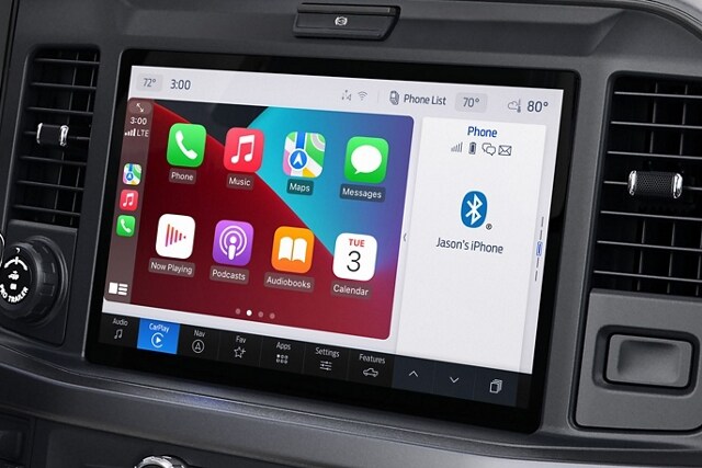 The touchscreen highlighting app icons