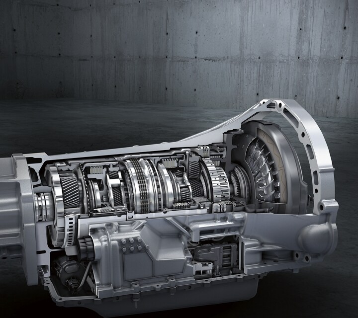 Close-up of a 2023 Ford Transit® 10-speed automatic transmission
