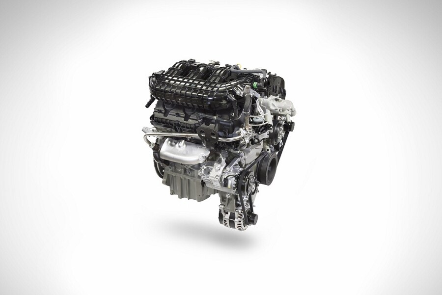 Close-up of a 3.5L PFDI V6 engine