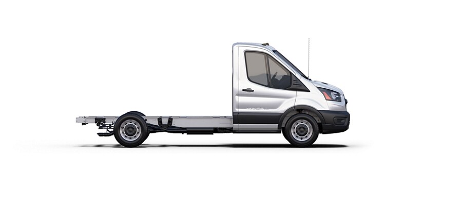 A 2023 Ford Transit® model wheelbase in size regular shot from the side