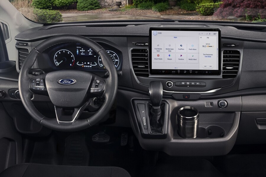 Close-up of the interior of a 2023 Ford Transit® model