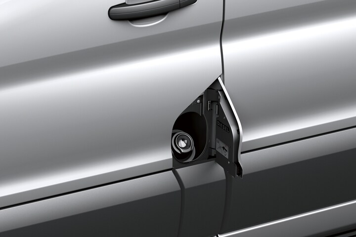 Fuel door on a 2023 Ford Transit®