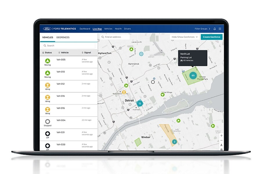 Ilustración de una laptop con telematics