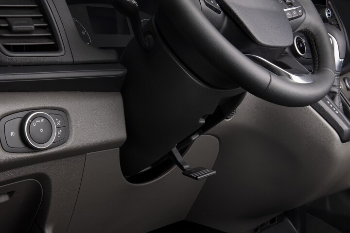 A close up of the 2023 Ford Transit® van steering wheel