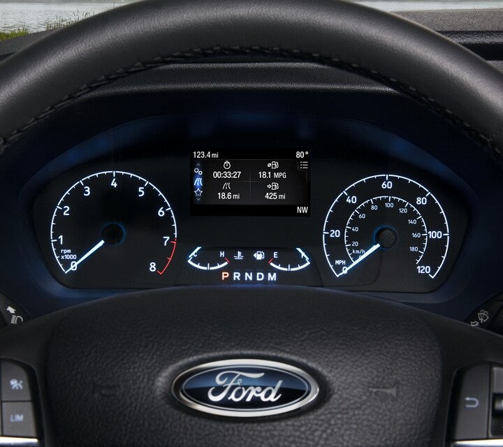 Close up of the instrument cluster