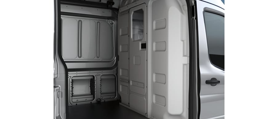 Shot of a 2023 Ford Transit® van with the side door open