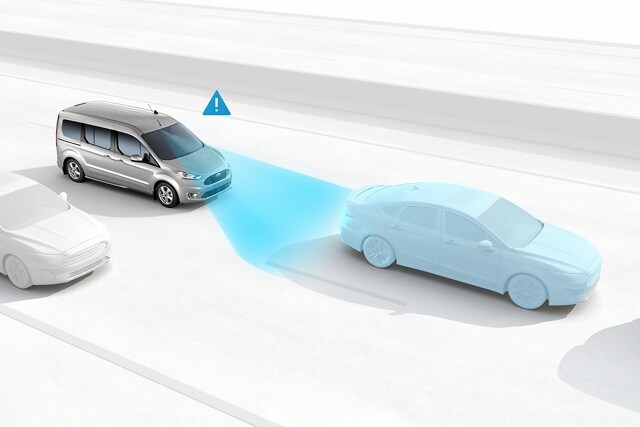 Illustration of Pre-Collision Assist with Automatic Emergency Braking System in use