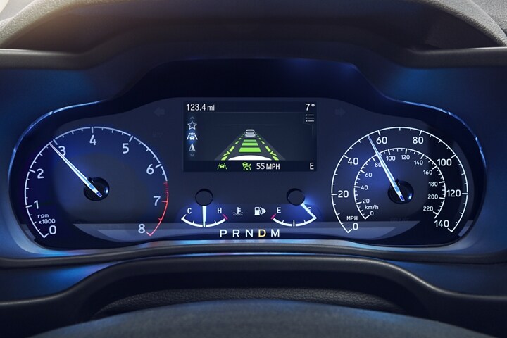 2023 Ford Transit Connect Cargo Van instrument cluster with available Adaptive Cruise Control