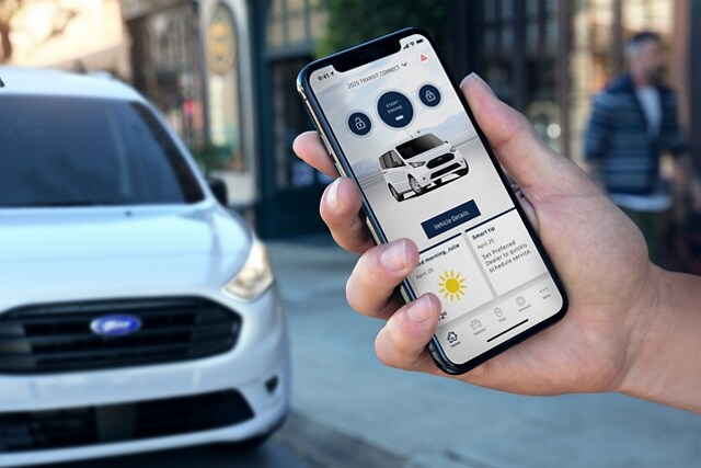 Available FordPass Connect™ app shown on screen of smartphone 