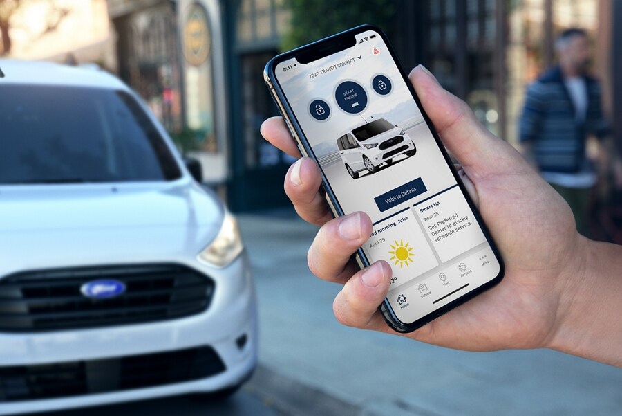 Available FordPass Connect™ app shown on screen of smartphone 
