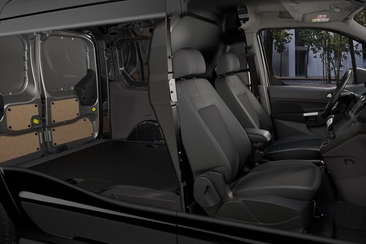 Vista interior del tope compuesto disponible en la Ford Transit Connect Cargo Van 2023