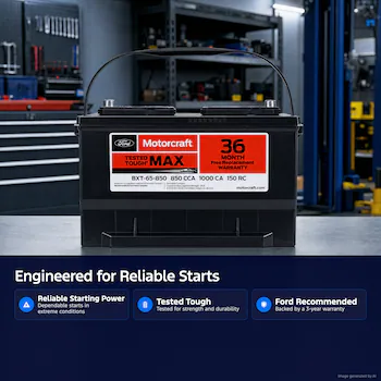 Motorcraft 850 CCA Group Size 65 Vehicle Battery BXT65850