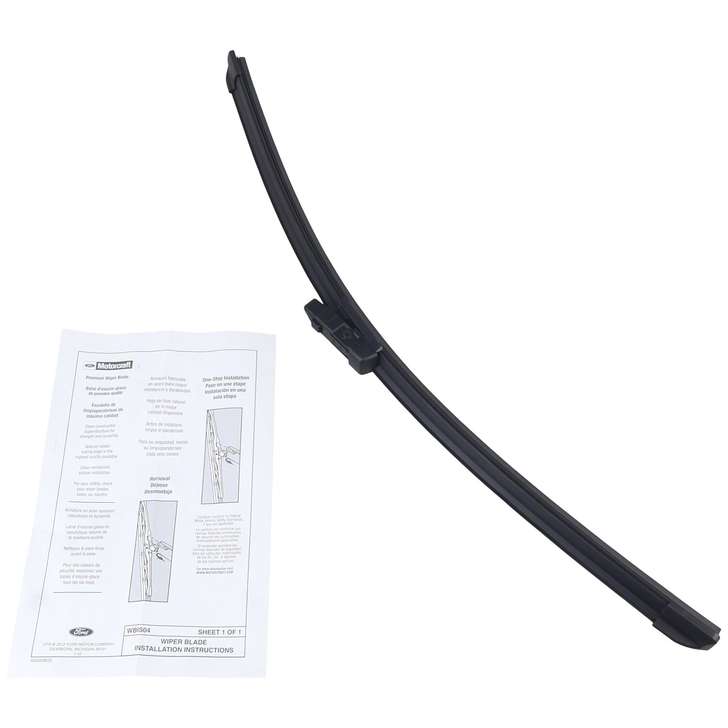 Motorcraft 21-inch Passenger Side Windshield Wiper Blade - Ford