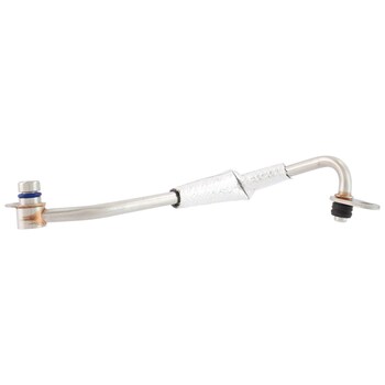 Tube A line that carries Coolant from the engine through turbocharger and into - Back, Inlet, Outlet