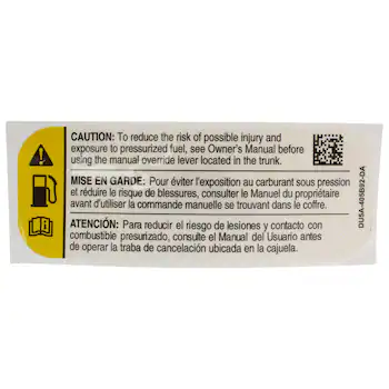 Fuel Information Label Decal - 2.0L