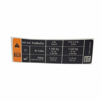 Air Bag Information Label Decal - Front 3.7L