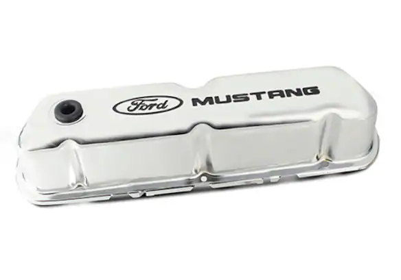 Ford Performance Chrome Steel Valve Cover Set w/Mustang Logo Ford Performance Chrome Steel Valve Cover Set w/Mustang Logo