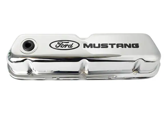 Ford Performance Chrome Steel Valve Cover Set w/Mustang Logo Ford Performance Chrome Steel Valve Cover Set w/Mustang Logo