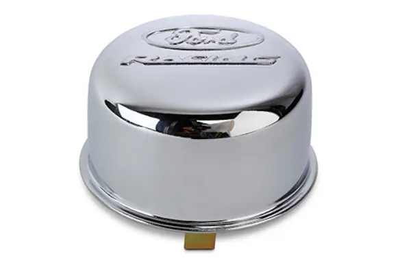 Ford Performance Chrome Steel Breather w/Ford Cobra Logo Ford Performance Chrome Steel Breather w/Ford Cobra Logo