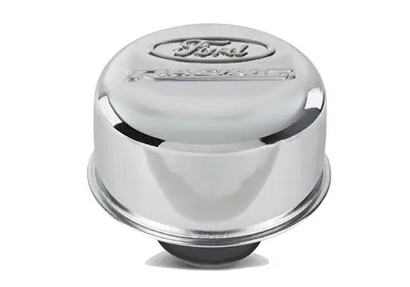 Ford Performance Chrome Steel Breather w/Ford Cobra Logo Ford Performance Chrome Steel Breather w/Ford Cobra Logo