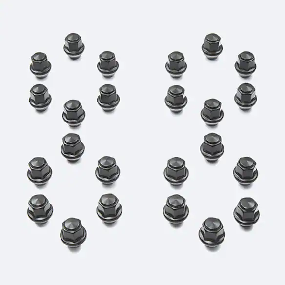M12 1.5 Black Lug Nut Vehicle Kit of 24 Main Image