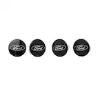 Ford Black and Chrome Wheel Center Cap Kit Main Image