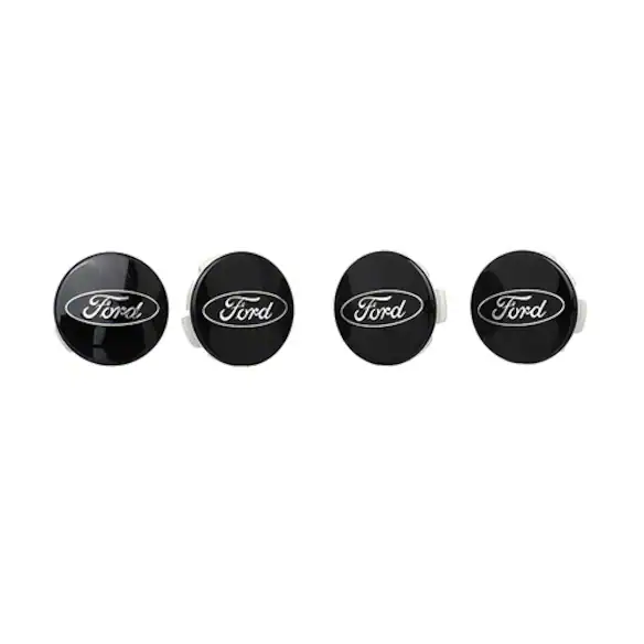 Ford Black and Chrome Wheel Center Cap Kit Main Image
