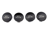 Ford Black and Chrome Car Wheel Center Cap Kit - Satin Main Image