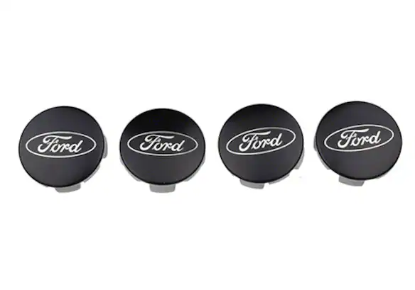 Ford Black and Chrome Car Wheel Center Cap Kit - Satin Main Image
