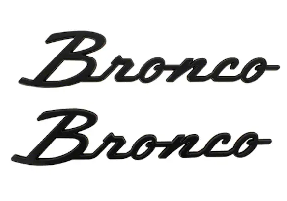 2021 -2024 Bronco Classic Script Fender Badge Kit - Matte Black Main Image