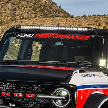 Bronco 2021-2023 Ford Performance Bronco White/Red Windscreen Banner
