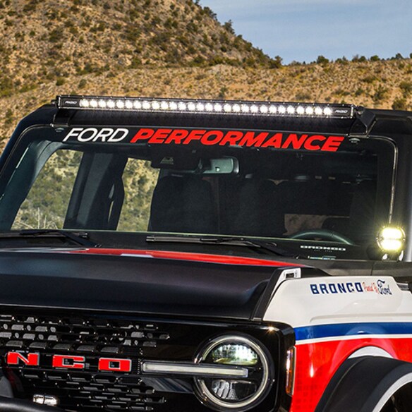 Bronco 2021-2023 Ford Performance Bronco White/Red Windscreen Banner Main Image