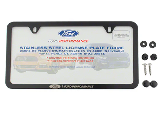 Ford Performance Black Stainless Steel Slim Line License Plate Frame Main Image