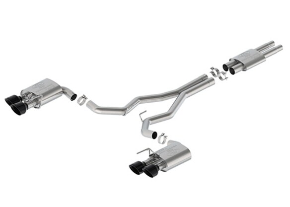 2024-2025 MUSTANG DARK HORSE 5.0L SPORT ACTIVE CAT-BACK - BLACK TIP Main Image