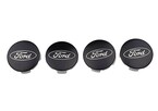 Ford Black and Chrome Car Wheel Center Cap Kit - Satin Main Image