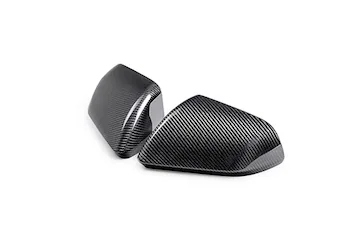 Mustang Carbon Fiber Mirror Skull Caps-Gloss