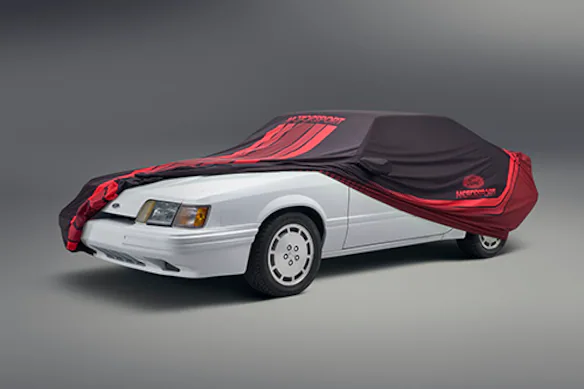 Fox Body Black/Red Car Cover Main Image