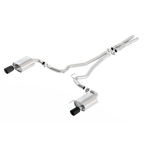 Mustang GT 2015-2017 5.0L Cat-Back Touring Exhaust System with Black Chrome Tips Main Image