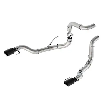 2021-2025 F-150 BUMPER EXIT TAIL PIPES-BLACK CHROME TIPS
