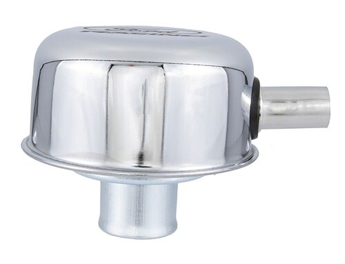 Chrome Hot Rod Push-In Valve Cover Breather Set - Fits 1.25" Hole, With Rubber Grommets For GM, Chevy, Ford, Mopar